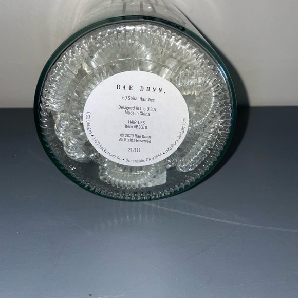 Rae Dunn hair ties glass jar with wood lid - Picture 2 of 2